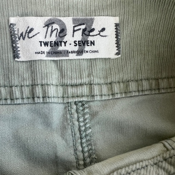 We The Free FREE PEOPLE I Want It All Moss Green Zip Front Corduroy Midi Skirt - Picture 2 of 9